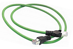ETHERLINE® 2 Pair: CAT5 continuous flex PROFINET cordsets - two 8 wire RJ45 connectors- Polyurethane (PUR) - Green - 1m