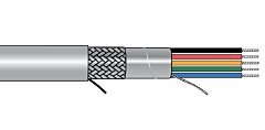 Alpha EcoCable&reg; Mini Foil Braid Shield Multiconductor Cable - 22 AWG 4 Conductor - Slate - 300V - 1000 ft