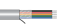 Alpha EcoCable&reg; Mini Unshielded Multiconductor Cable - 20 AWG 8 Conductor - Slate - 300V - 1000 ft