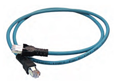 ETHERLINE® 4 Pair: CAT5e continuous flex cordsets - two 8 wire RJ45 connectors- Polyurethane (PUR) - Teal - 1m