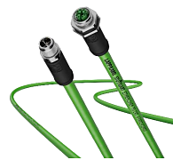 21702215 - LAPP ETHERLINE&reg; FD CAT 6 Patchcord - 4x2x26/19 AWG - M12 to M12 - 20m - Green PUR
