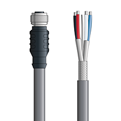 LAPP UNITRONIC&reg; Devicenet&trade; Thin Single-Ended Cordsets - 5-pos. female M12 straight to flying leads - Continuous Flex - Gray PVC - 2m