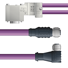 LAPP UNITRONIC&reg; PROFIBUS&reg; D-Sub Y-Cordsets to Node Module - 5-pos. female M12 straight and 5-pos. female M12 90&deg; to 9-pos. D-sub node - Violet PVC - Stationary  - 2m