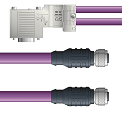 LAPP UNITRONIC&reg; PROFIBUS&reg; D-Sub Y-Cordsets to Node Module - 5-pos. female M12 straight and 5-pos. female M12 straight to 9-pos. D-sub node - Violet PVC - Stationary  - 2m
