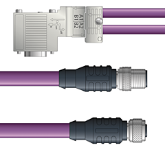 LAPP UNITRONIC&reg; PROFIBUS&reg; D-Sub Y-Cordsets to Node Module - 5-pos. male M12 straight and 5-pos. female M12 straight to 9-pos. D-sub node - Violet PVC - Stationary  - 2m
