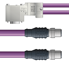 LAPP UNITRONIC&reg; PROFIBUS&reg; D-Sub Y-Cordsets to Node Module - 5-pos. male M12 straight to 5-pos. male M12 straight to 9-pos. D-sub node - Violet Polyurethane (PUR) - Continuous Flex - 2m