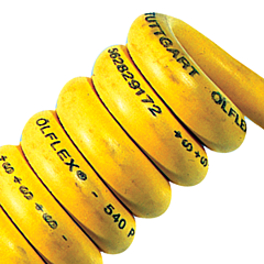 LAPP &Ouml;LFLEX&reg; SPIRAL 540 P Retractable Coiled Cable (24" - 79" length) - Unshielded - 18 AWG 4 Conductor - Yellow - LAPP 71220132