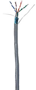 CAT5e Shielded PVC Ethernet Cable - 24 AWG 4 Pair - Gray