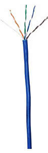 CAT5e Unshielded PVC Ethernet Cable - 24 AWG 4 Pair - Blue