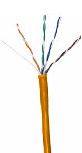 CAT5e Unshielded PVC Ethernet Cable - 24 AWG 4 Pair - Orange