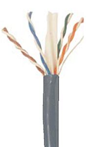CAT6 Unshielded Plenum Rated PVC Ethernet Cable - 23 AWG 4 Pair - Gray