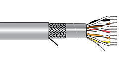 Alpha EcoCable® Mini Foil Braid Shield Multipair Cable - 28 AWG 8 Pair - Slate - 300V - 100 ft