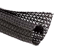 3/4 inch, Flexo® F6 (F6N) Wrappable Split Sleeving - Braided, Black