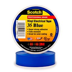 Scotch Professional Grade Color Coding Vinyl Electrical Tape 35 - Blue