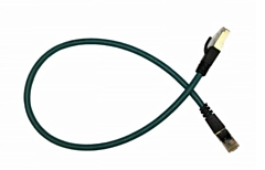 LAPP ETHERLINE® 4 Pair: CAT5e Continuous Flex Cordsets - Two 8-wire RJ45 Connectors - Low Profile - Polyurethane (PUR) - Teal - .5m
