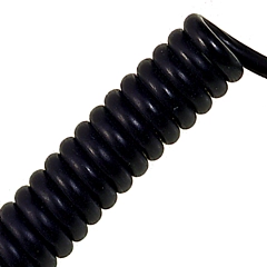 UNITRONIC® SPIRAL Retractable Coiled Cable (16" - 63" length) - Shielded - 26 AWG 5 Conductor - Black - LAPP 73220218