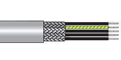 Alpha EcoFlex PUR  Braid Shielded Multiconductor Cable - 18 AWG 7 Conductor - Slate - 100 ft