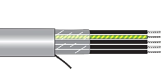 Alpha EcoFlex PUR  Unshielded Multiconductor Cable - 20 AWG 30 Conductor - Slate - 100 ft