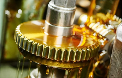 Oil used in CNC Machining in an industrial setting on a manufacturing floor presumably around electrical equipment