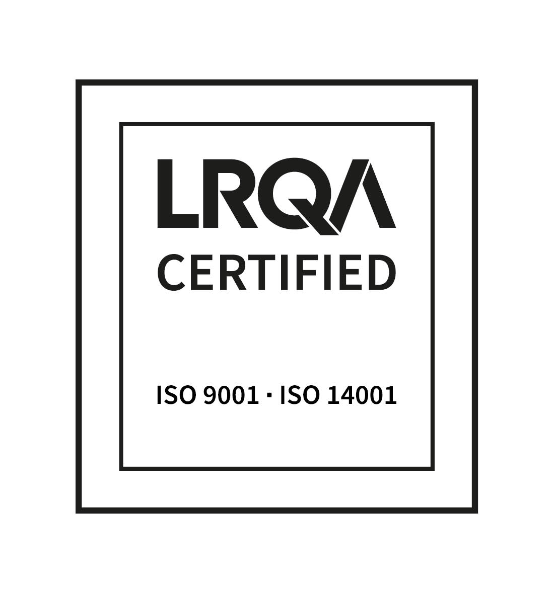 ISO 9001 and ISO 14001 Certified Logo