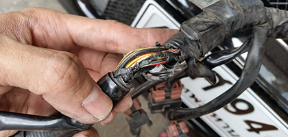 Damaged automotive cables